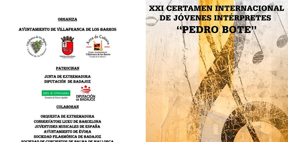 Colaboración XXI Certamen Internacional de Jóvenes Intérpretes "Pedro Bote"
