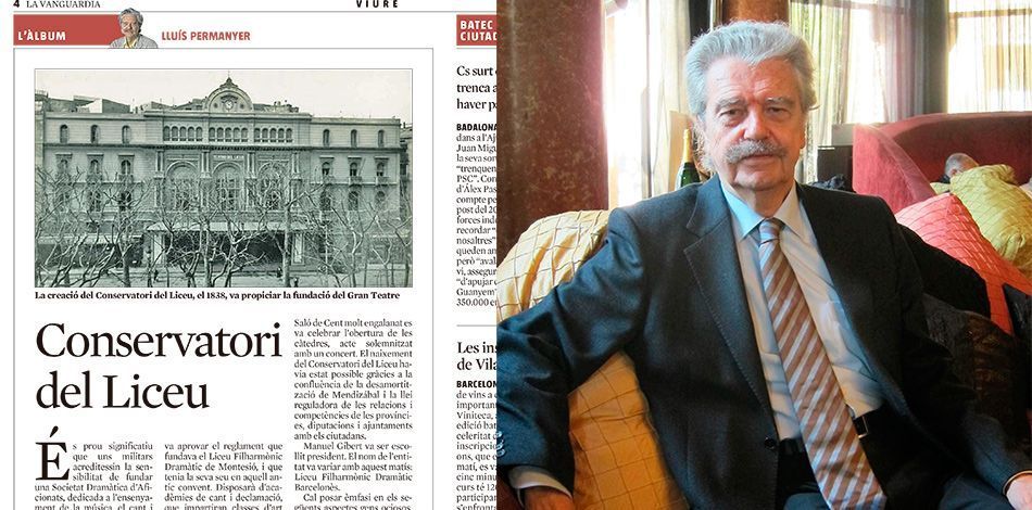 Lluís Permanyer dedica un artículo a la historia del Conservatorio Liceo en La Vanguardia