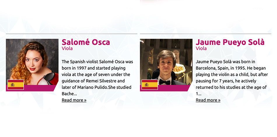 Los ex alumnos del Centro Superior Liceu Jaume Pueyo y Salomé Osca han sido seleccionados como miembros de la European Union Youth Orchestra 2021