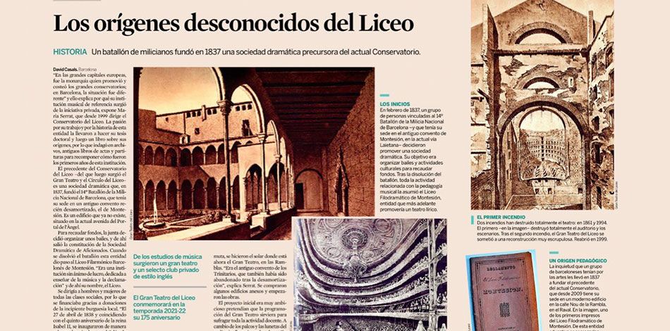 El diario Expansión publica el artículo “Los orígenes desconocidos del Liceo”