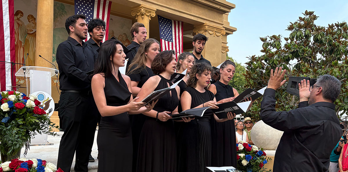 Estudiantes del Conservatori Liceu participan en la conmemoración del 250º aniversario de la independencia de Estados Unidos