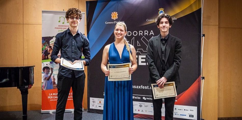 Gisela Dekort, alumna del Centre Superior Liceu i becària de la Fundació de Música Ferrer-Salat, guardonada al V Andorra International Competition Solo Youth Sax