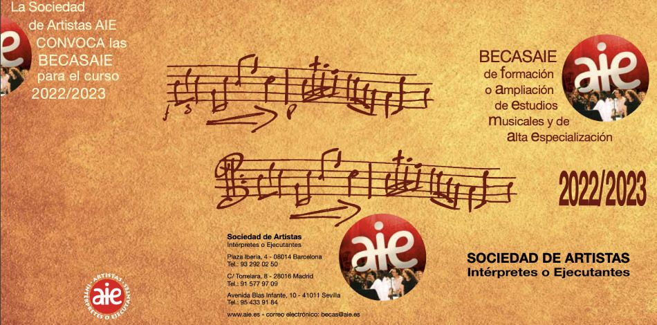 Oberta la convocatòria de Beques AIE per a cursar estudis musicals el curs 2022-2023