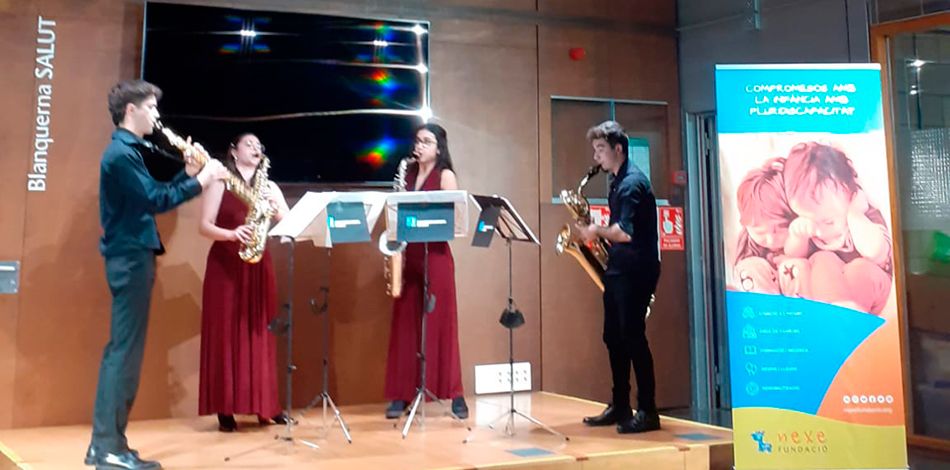 El Quartet de Saxofons Gènesi, format per alumnes del Centre Superior Liceu, clouen les Jornades “Reptes, Innovació i Inclusió” de Nexe Fundació